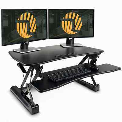 2. FEZIBO FZ-SD02B 36-Inch Black Stand Dual Monitor Tabletop Riser Height Adjustable Standing Desk