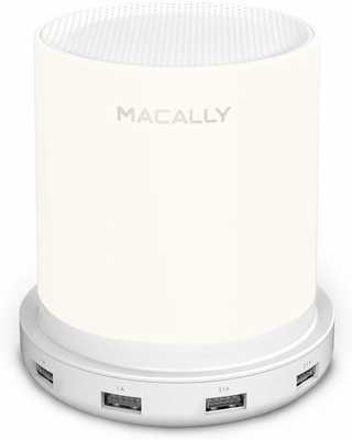 #10. Macally 4 High Powered USB Ports 3 Level Brightness Touch Sensor Dimmable Bedside Table Lamp