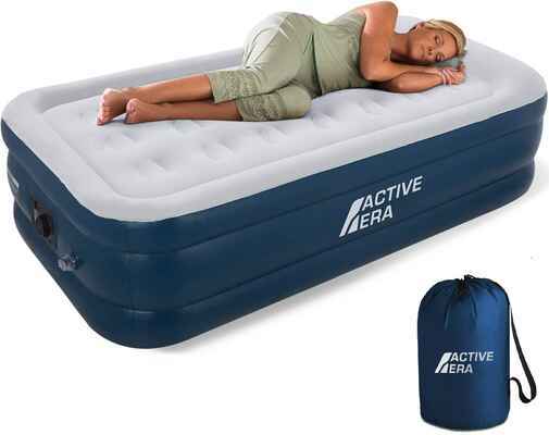 #7. Active Era Flocked Top Waterproof Puncture Resistant Elevated Inflatable Airbed