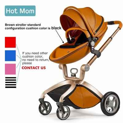 4. Hot Mom Baby Carriage Included Bassinet Combo Stable & Safe Stroller (Brown)