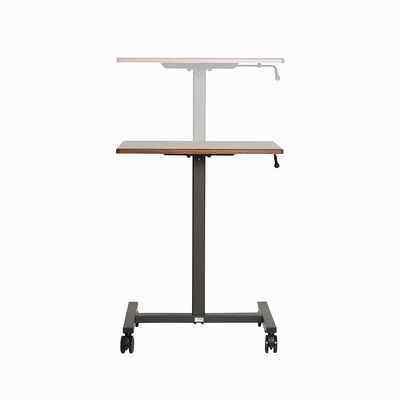 10. Serville Classics Height Adjustable from 29.3'' to 43.5'' H 24-Inch Standing Desk Maple