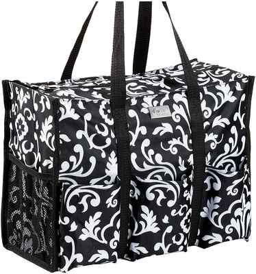 #10. Pursetti Paisley-Large Multi-Purpose Teacher Bag w/6 Pleated Exterior Pockets Tote