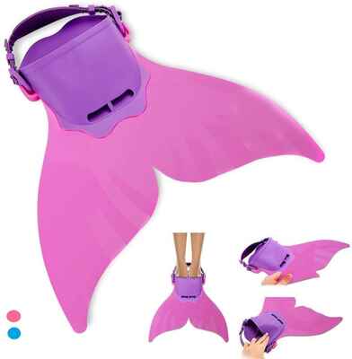 #6. AIWANK Kid Monofin Adjustable Kids Mermaid Swim Flippers Fin for Swimming