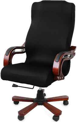 #3. CAVEEN Large Universal Boss Chair Modern Style High Back Office Chair Cover (Black)