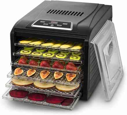 #6. Gourmia GFD 1650 6 Drying Trays Digital Timer & Temperature Control Electric Food Dehydrator