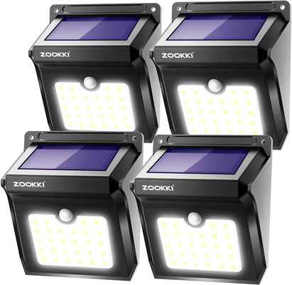 #4. ZOOKKI 28 LED Wireless IP65 Waterproof 4 Pack Outdoor Solar Light for Garden Patio