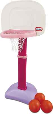#4. Little Tikes Amazon Exclusive Pink 3 Basketballs Easy Score Adjustable Kids Basketball Set