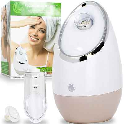 #8. Microderm GLO Portable Humidifier Machine Facial Steamer SPA Nano Ionic Warm Mist, Home Face Sauna