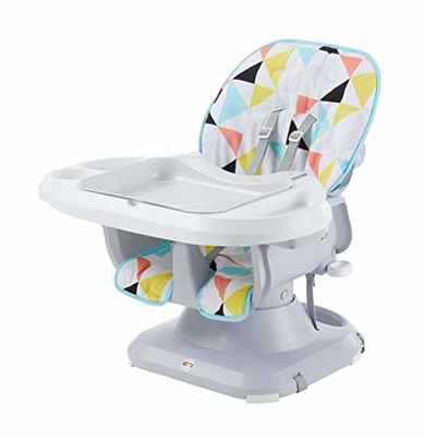 #9. Fisher-Price Multi-Color 3 Recline Positions Dishwasher Safe Seat Space saver High Chair