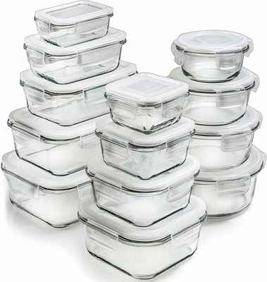 #10. Prep Naturals 26-Pcs Airtight Glass Containers w/Lids Glass Food Storage Containers Meal Prep