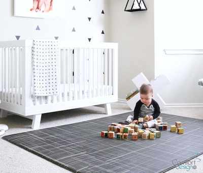 #9. Comfort Design Premium Stylish Cushy-Soft Non-Toxic Large Baby Play Mat (Black)