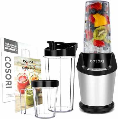 #4. CASORI Upgraded 10-Pcs 800W Auto-Blend 2 x 24 Oz Cups Smoothie & Shakes Blender