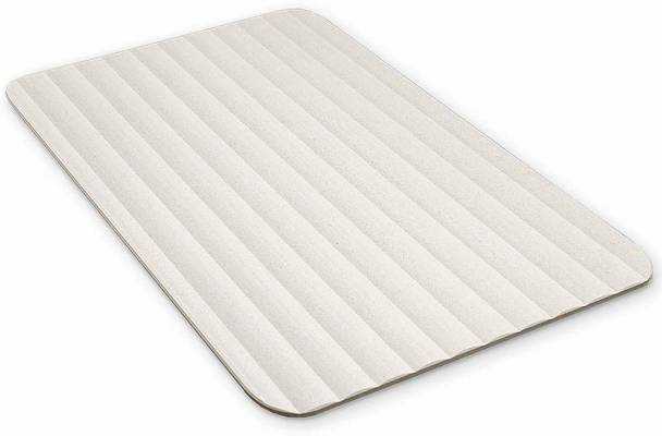 #4. Microdry Drystone Lightweight Super-Fast Drying & Shock-Resistant Absorbent Bath Mat (White)