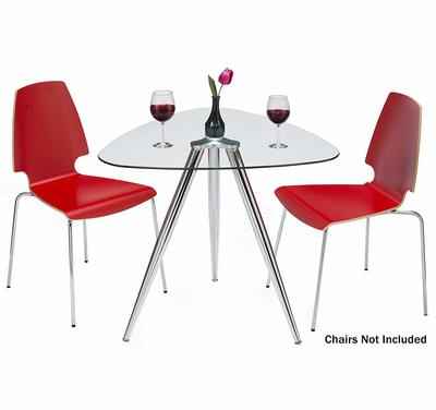 6. Mango Steam Lisbon 3-Sided Modern Tempered Glass Top & Stainless Steel Legs Table