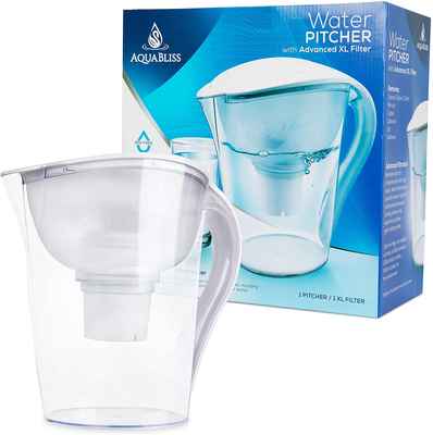 #3. AquaBliss 10-Cup XL Water Purification Filtered Water Filter Pitcher w/Longest Lasting