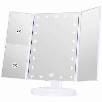 #10. KOOLORBS 21 LED Vanity Mirror w/Lights Touch Screen Switch Portable Trifold Makeup