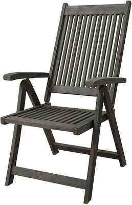 #4. Vifah Hand-Scraped Wood 5-Position Renaissance Outdoor Patio Reclining Chair