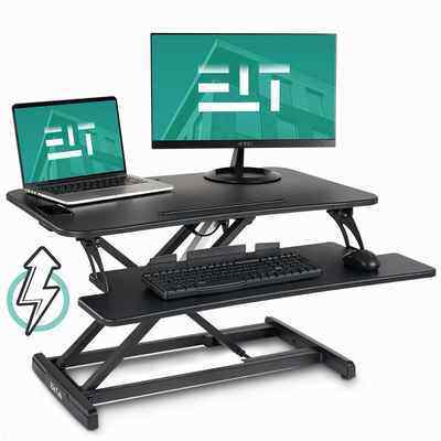 3. EleTab 33-Inch Black Tabletop Electric Power Riser Height Adjustable Standing Desk