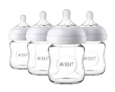 6. PHILIPS AVENT SCF701/47 4 Oz. 4 Pcs Flexible Spiral Design Natural Glass Baby Bottle