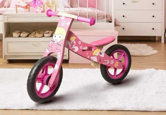 #5. Iondon-kate Deluxe Wooden Girls Push Training Running Bike for Toddlers & Kids