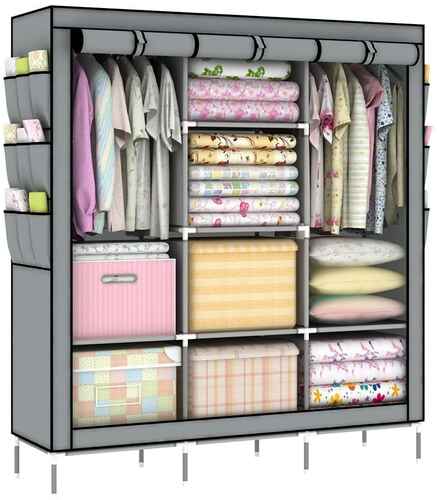 #6. OUMYJIA 51L X 17.5W X 69H '' Non-Woven Fabric Portable Clothes Closet Organizer (Grey)