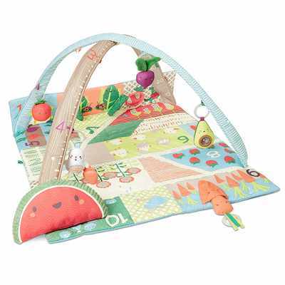 #4. Skip Hop Farmstand with Hanging Toys Extra-Large Grow & Play Gym Baby Play Mat