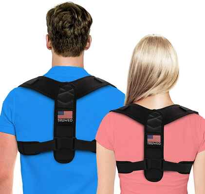 #7. TRUWEO Universal Adjustable Upper Back Brace Posture Corrector for Women & Men