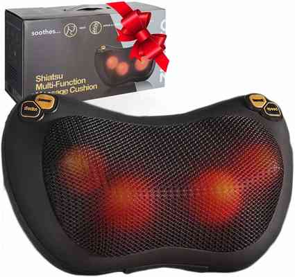 #8. Zuzuro Shiatsu Heat Electric Massage Pillow for Neck and Back Stress Relief and Relaxation