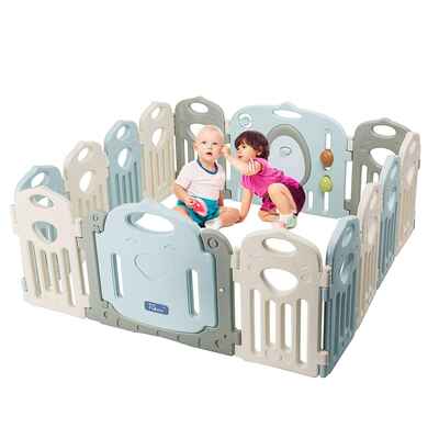 #7. TCBunny 14-Panel Safety Play Yard Home Indoor Outdoor New Baby Playpen & Activity Center