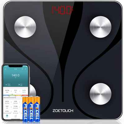 #3. 1 BY ONE ZOETOUCH Wireless BMI Digital Body Bathroom Weight Scale (Black)
