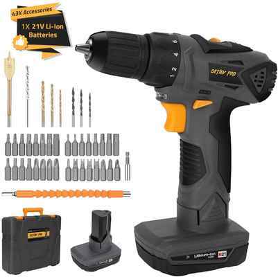 #4. DETLEV Pro 8104 1.5Ah Lithium-Ion w/LED Cordless Driver 21V Electric Screwdriver 2 Speed Max