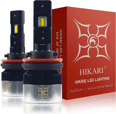 #5. HIKARI White IP68 1000 Lumen 6K Adjustable Beam LED Headlight Bulbs New Gen of LED Tech
