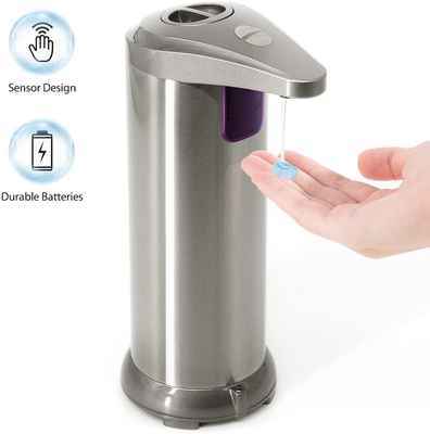 #4. TROPRO Waterproof Base Hands-Free Stainless Steel Dish Liquid Automatic Soap Dispenser