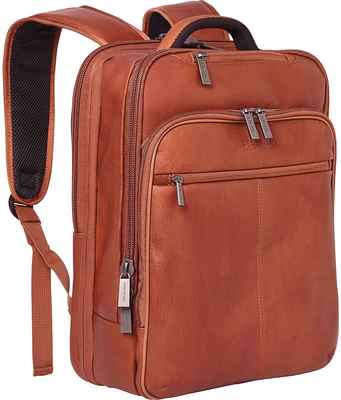 #5. Kenneth Cole Cognac 16'' Laptop & Tablet RFID Reaction Manhattan Leather Laptop Bag