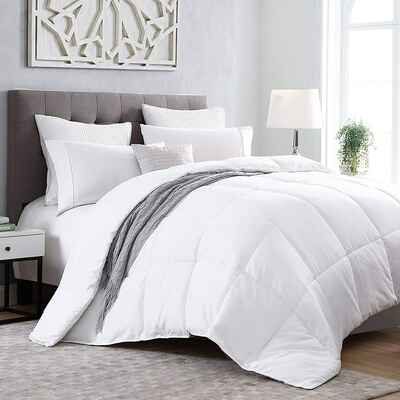 #9. Kingsley Trend Queen White Machine Washable Allergen-Free All Season Alternative Comforter