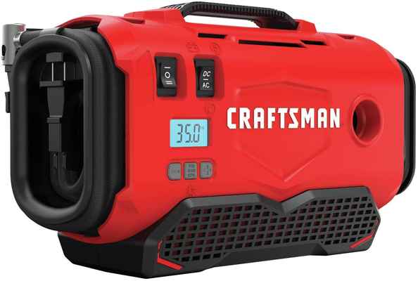 #5. CRAFTSMAN CMCE520B Red V20 Inflator Tool Only 3-Power Source w/Digital PSI Gauge