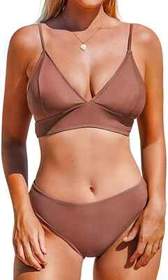 #9. CUPSHE Padded Cups Adjustable Straps Women's Bikini Triangle Bathing Suit