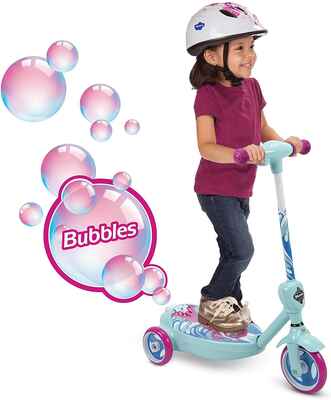 #7. Huffy Battery Powered Action Start 2 MPH Acceleration 6V 2-in-1 Bubble Girl Scooter (Mermaid)