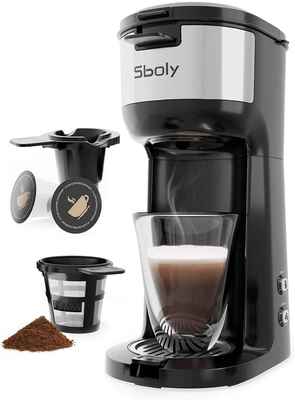 #7. Sboly Self-Cleaning K-Cup Pod Single Serve Coffee Maker Brewer for Ground Coffee Thermal Drip