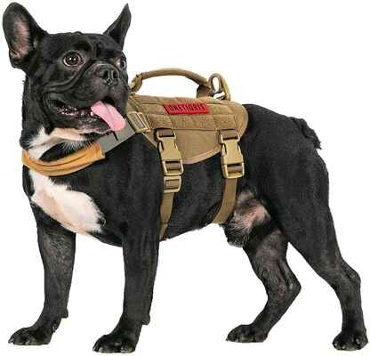 #9. OneTigris Puppy Harness Military Vest Easy Control Tactical Dog Harness w/Handle for Training & Walking