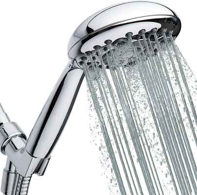 #3. Lokby Powerful Shower High-Pressure Handheld 6 Setting Luxury 5'' Showerhead w/hose