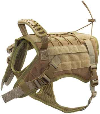 #8. EJG Comfy Mesh Padding w/Molle System & Velcro Area Tactical Dog Harness for Medium & Large Dogs