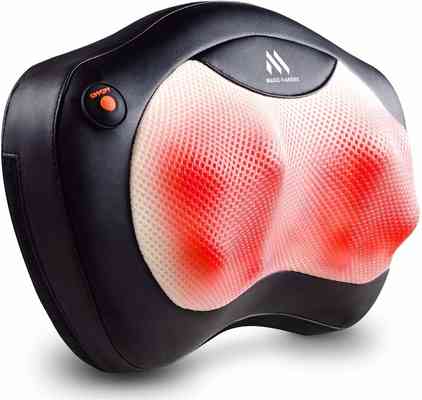 #10. MagicMakers 8 Heated Rollers Kneading Neck and Back Massager Gift for Men & Women