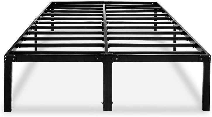 #4. HAAGEEP 14'' Heavy-Duty Beds Standard Size Steel Slat Metal Platform Bed Frame