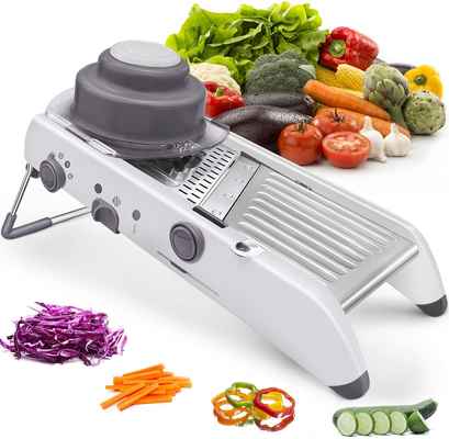 #5. Karidge Stainless Steel Built-in Adjustable Safe Blades Cutter Chopper & Grater for Kitchen