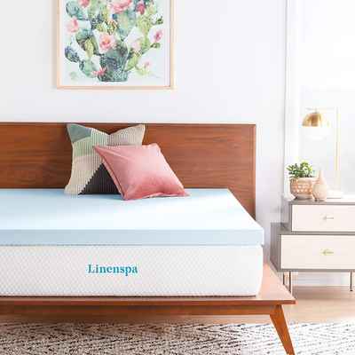 #9. Linenspa Twin XL Size 3’’ Memory Foam Infused Gel Comfortable Mattress Topper