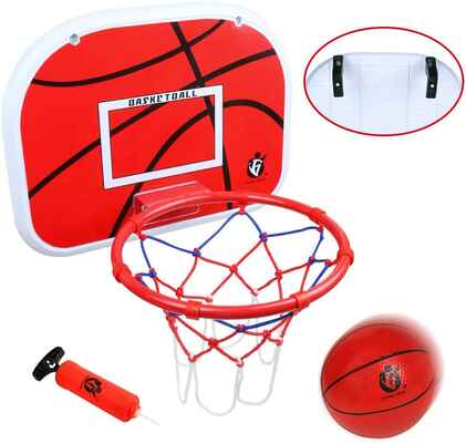 #10. Jerryvon Indoor/Outdoor Backboard Over-The-Door Portable Mini Stand Kids Basketball Hoop