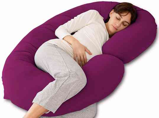 #10. Marine Moon C-Shaped with Jersey Cover Maternity Pillow & Full Body Pillow for Pregnant Women