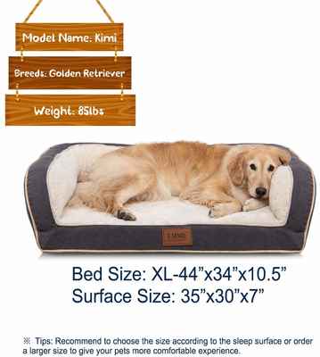 #1. EMME Orthopedic Ultra-Plush Deluxe Dog Couch Pet Bed Dog Bed for Small Medium & Large Dogs