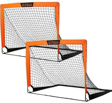 #3. EliteGo Set of 2 Instant Pop-Up Net Fiberglass Poles Convenient Pack & Play Portable Soccer Goal